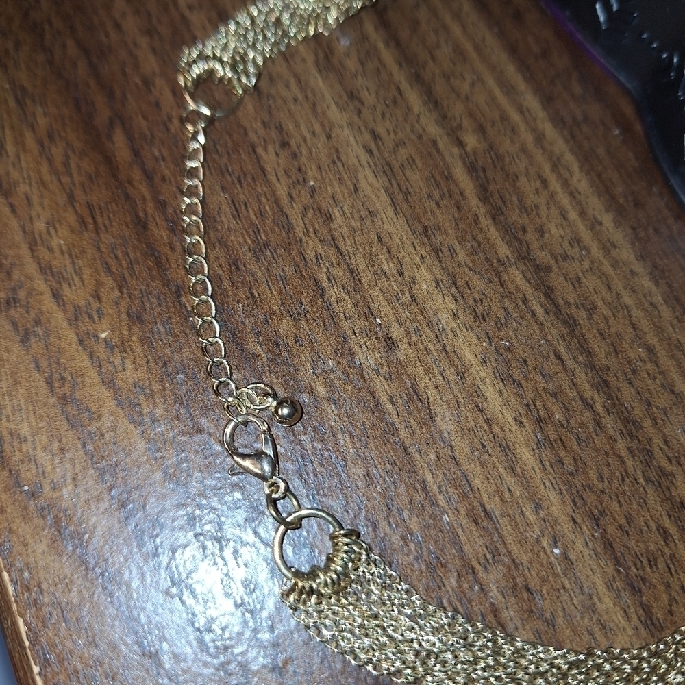 Gold V Layer Chain Necklace - Picture 3 of 4